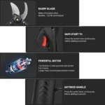 1200W 25mm Brushless Cordless Electric Pruner Pruning Shears Fruit Tree Bonsai Pruning Branches Cutter Power Tool With 2 * Battery - Image 4