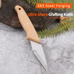 Wooden handle grafting knife suitable for garden grafting/unpacking, etc. Solid wood handle garden hand tool - Image 2