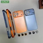 Change to 17Pro/Max Alloy Frame Metal Backplane Glass Lens Film 3 in 1 Case for iPhone 13 14 12 15 16 Pro Max Anti-Drop Cover