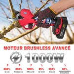 1000W 5cm Electric Pruning Shears Brushless Pruning Shears Garden Fruit Tree Branches Garden Scissors with 2 21V Batteries - Image 3