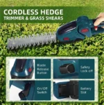 2 in 1 Electric Hedge Trimmer Handheld Cordless Rechargeable Weeding Pruning Scissors Shrub Garden Power Tool For Makita Battery - Image 5