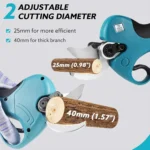 21V 40mm Cordless Electric Pruner Pruning Shear Efficient Fruit Tree Bonsai Pruning Branches Cutter Landscaping Tools - Image 2