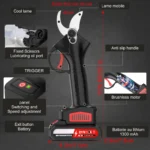 1200W 25mm Brushless Electric Pruner Pruning Shears Fruit Tree Bonsai Pruning Branches Cutter Power Tool With 2pcs Battery - Image 6