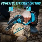 2-in-1 Pole Chainsaw,Extends to 2.5M,6 Inch Bar,180° Adjustable Head,for 18V Battery,Includes 2 Batteries for Tree Trimming - Image 5