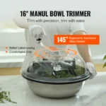 SucceBuy Leaf Bowl Trimmer 16" Trimmer Bowl Manual Bud Trimmer with Stainless-Steel Blades for Twisted Spin Cut Clear Dome - Image 5