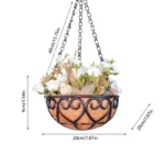 8/10/12 Inch Coconut Fiber Hanging Basket Hanging Flower Pot European Style Iron Chain Planter Plant Holder Pots for Home Decor - Image 6