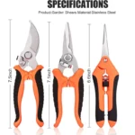3PCS Pruning Shears For Gardening Garden Scissors With Sharp Stainless Steel Blade Bypass Pruning Shears Set For Flowers Fruit - Image 2