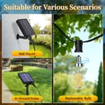 Garden Solar String Lights Led Remote Control Outdoor Lamps Waterproof Outdoor Solar Led Light For Party Camping Tent Decoration - Image 4