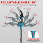 ONEVAN 3in1 Brushless Telescoping Pole 8inch Electric Chainsaw Scissors 2M High Branch Garden Pruning Power Tool For 21V Battery - Image 4