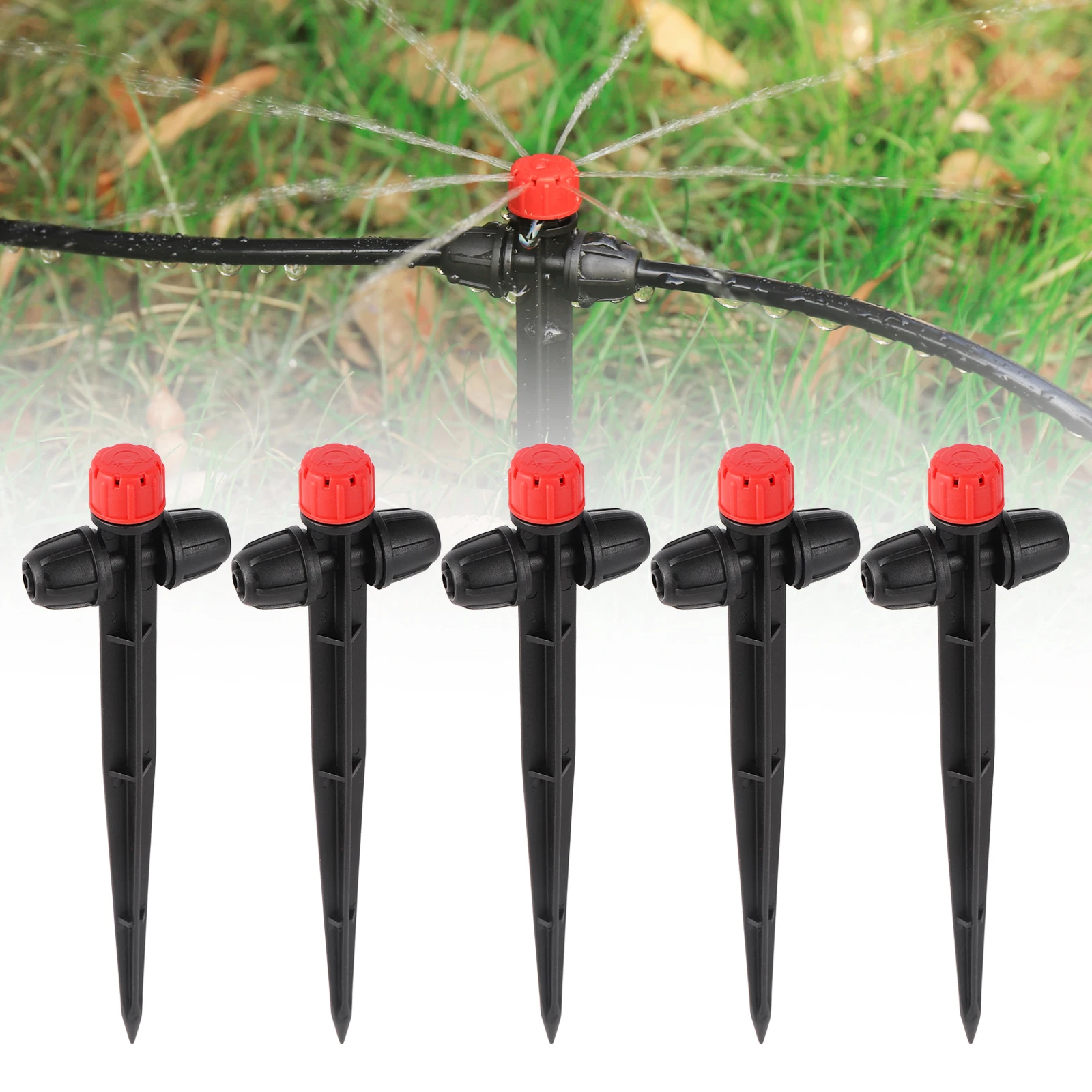 kf-S206ce258b16a41c88fa87bab940d253eI 10/30Pcs Spiked Dripper Sprinkler 8 Hole Drop Emitter All Round Scattering Sprinkler Garden Flower Watering Irrigation Supplies - Image 1