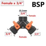 3/4 Inch 2/4-Way Garden Hose Splitter Garden Tap Y-Type Watering Connector Distributor for Outdoor Faucet - Image 3