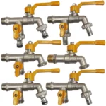 Garden Hose Faucet Adapter 1/2'' IBC Water Tank Connector 2-Way 1-Way Irrigation Brass Tap Joint Replacement Fitting Ball Valve