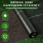 Garden Landscape Fabric Weed Barrier Heavy-Duty Road Gardening Mat Polypropylene