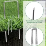 50/10x U-type Garden Stakes Heavy-duty Fence Tubing Staples Sod Pins Galvanized Landscape Spike Holding Lawn Barrier Ground Nail - Image 4