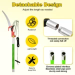 Tree Pruner Saw Extendable High-Altitude Branches Trimmer Manual Pole Saw for Forestry High Branches Saw Fruit Pick Cutting Tool - Image 4
