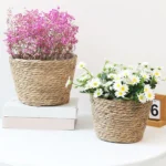 Practical S/M/L Straw Weaving Flower Plant Pot Decorative Handmade Flowerpot Storage Baskets Leakproof Flower Basket Indoor - Image 5