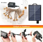 2026 Vintage Hemp Rope Solar String Lights Outdoor, 7M 16 Bulbs Waterproof Garden Decor Fairy Light for Patio Gazebo Fence Yard - imagine 2