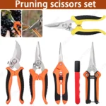 Garden Pruning Shears Stainless Steel Blades Safety lock pruning shears Beginner gardening set for Flowers Herbs Small Branches