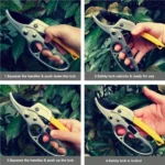 8" Durable Professional Ratchet Garden Pruning Shears - 3-Stage Anvil Design for 5X More Cutting Power, Ideal for Weak Hands - Image 5