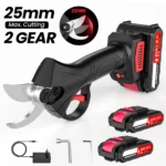1200W 25mm Brushless Electric Pruner Pruning Shears Fruit Tree Bonsai Pruning Branches Cutter Power Tool With 2pcs Battery
