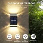 6/8/10/12 LED Solar Powered Wall Lamp Outdoor Waterproof Light UP and Down Illuminating Garden Yard Decoration Outside Sunlights - Image 2