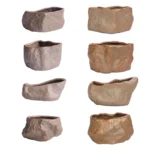 Ceramic Flower Pot with Drainage Hole Wear-Resistant Stone-Shaped Plant