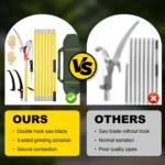 Telescopic Pruning Shears with Pruning Saw, 100-800 cm Pruning Saw with Handle, Garden Tools Set, Pole Pruner, High Reach Cut - Image 6