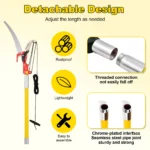 Telescopic Pruning Shears with Pruning Saw, 100-800 cm Pruning Saw with Handle, Garden Tools Set, Pole Pruner, High Reach Cut - Image 4