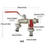 New Garden Hose Tap Faucet Adapter 1/2'' 3/4'' IBC Water Tank Connector With 2 Outlets Irrigation Joint Replacement Fitting - Image 5