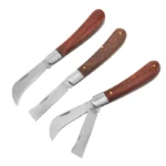 Folding Grafting Knife Grafting Tools Grafting Pruning Knife Professional Garden fruit tree Grafting Cutter Wooden Handle Knife - Image 2