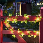 Solar Energy Green Fairy Tale Ivy String Light 8 Modes Artificial Plant Leaf Christmas Lights for Party Wedding Garden Landscape - Image 4