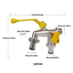 New Garden Hose Tap Faucet Adapter 1/2'' 3/4'' IBC Water Tank Connector With 2 Outlets Irrigation Joint Replacement Fitting - Image 6