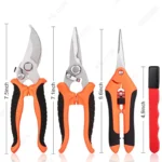 Garden Pruning Shears Stainless Steel Blades Safety lock pruning shears Beginner gardening set for Flowers Herbs Small Branches - Image 4