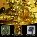 Solar Energy Green Fairy Tale Ivy String Light 8 Modes Artificial Plant Leaf Christmas Lights for Party Wedding Garden Landscape - Image 6