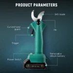 Cordless Lopper,Electric Professional Loppers For 18V Battery,Electric Pruning Shears30mm Cutting Diameter,Gardening And Pruning - Image 2