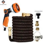 Garden Flexible And Expandable Dual Color Magic Watering Pipe 25-125FT, High-Pressure Water Gun, Used For Car Washing Irrigation