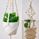 Hanging Plant Handmade Macrame Plant Hanger Flower Pot Planter Hanger Wall Decor Courtyard Garden Hanging Planter Hanging Basket - Image 2