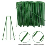 Heavy-duty Fence Tubing Stakes Sod Pins U-type Garden Staples Galvanized Landscape Spike for Holding Lawns Barrier Ground Nail - Image 2