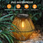 Solar Lantern Outdoor Solar Lanterns Waterproof for Outside Hanging Woven Lantern Boho Lamp Lights Decoration for Garden Yard - Image 4