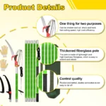 Pole Pruner100-600 cm , Telescopic Pruning Shears with Pruning Saw, Pruning Saw with Handle, Garden Tools Set, High Reach Cut - Image 4