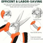 Garden Pruning Shears Stainless Steel Blades Safety lock pruning shears Beginner gardening set for Flowers Herbs Small Branches - Image 2