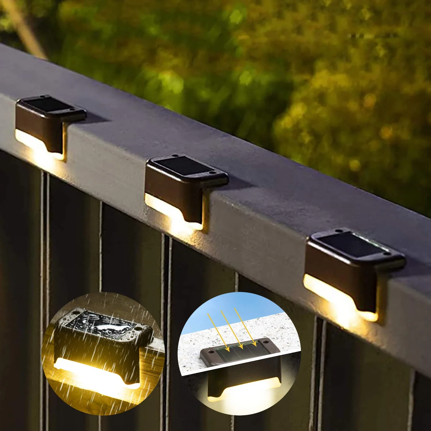 kf-Sbb6dff013b0b4782ad121b0303a93966i 1/4/8/12/pcs Solar LED Lights Outdoor Garden Light Deck Lamp Solar Stairs Light Waterproof Solar Step Lamp Patio Garden Decor - Image 1