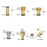 1/2'' 5/8" 3/4'' 1'' Brass Hose Quick Connector Water Stop Fitting Copper Thread Tap Coupling Garden Watering Gun Adapter - Image 6