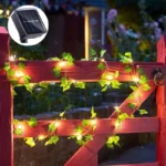 Solar Energy Green Fairy Tale Ivy String Light 8 Modes Artificial Plant Leaf Christmas Lights for Party Wedding Garden Landscape