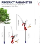 Telescopic Pruning Shears with Pruning Saw, 82-410 cm Pruning Saw with Handle, Garden Tools Set, Pole Pruner, High Reach Cut - Image 3
