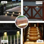 4Pack LED Solar Stair Light Lamp Waterproof Passage Courtyard Guardrail Step Night Light for Outdoor Garden Borders Terrace - Image 5