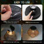 Solar Lantern Outdoor Solar Lanterns Waterproof for Outside Hanging Woven Lantern Boho Lamp Lights Decoration for Garden Yard - Image 5