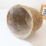 Practical S/M/L Straw Weaving Flower Plant Pot Decorative Handmade Flowerpot Storage Baskets Leakproof Flower Basket Indoor - Image 4