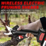 1200W 25mm Brushless Electric Pruner Pruning Shears Fruit Tree Bonsai Pruning Branches Cutter Power Tool With 2pcs Battery - Image 3