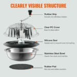 SucceBuy Leaf Bowl Trimmer 16" Trimmer Bowl Manual Bud Trimmer with Stainless-Steel Blades for Twisted Spin Cut Clear Dome - Image 6